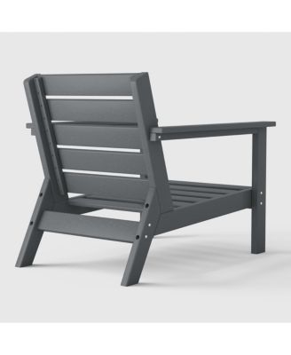 Outdoor Modern HDPE Patio Gray Club Chair with Deep Seat Cushions