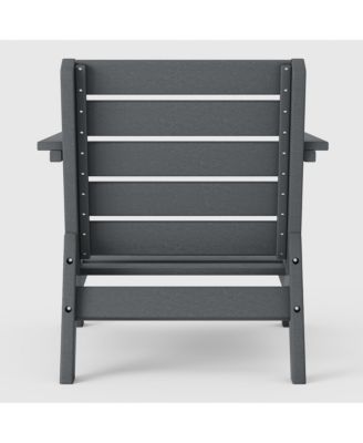 Outdoor Modern HDPE Patio Gray Club Chair with Deep Seat Cushions