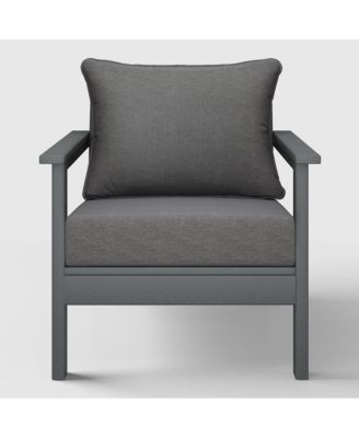 Outdoor Modern HDPE Patio Club Chair with Deep Seat Cushions