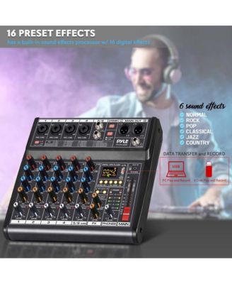 Compact 6-Channel Audio Mixer Pro Audio Interface with Multi-FX Processor