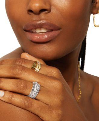 Diamond Wide Band Statement Ring (1/4 ct. t.w.) in Gold Vermeil or Sterling Silver, Created for Macy's