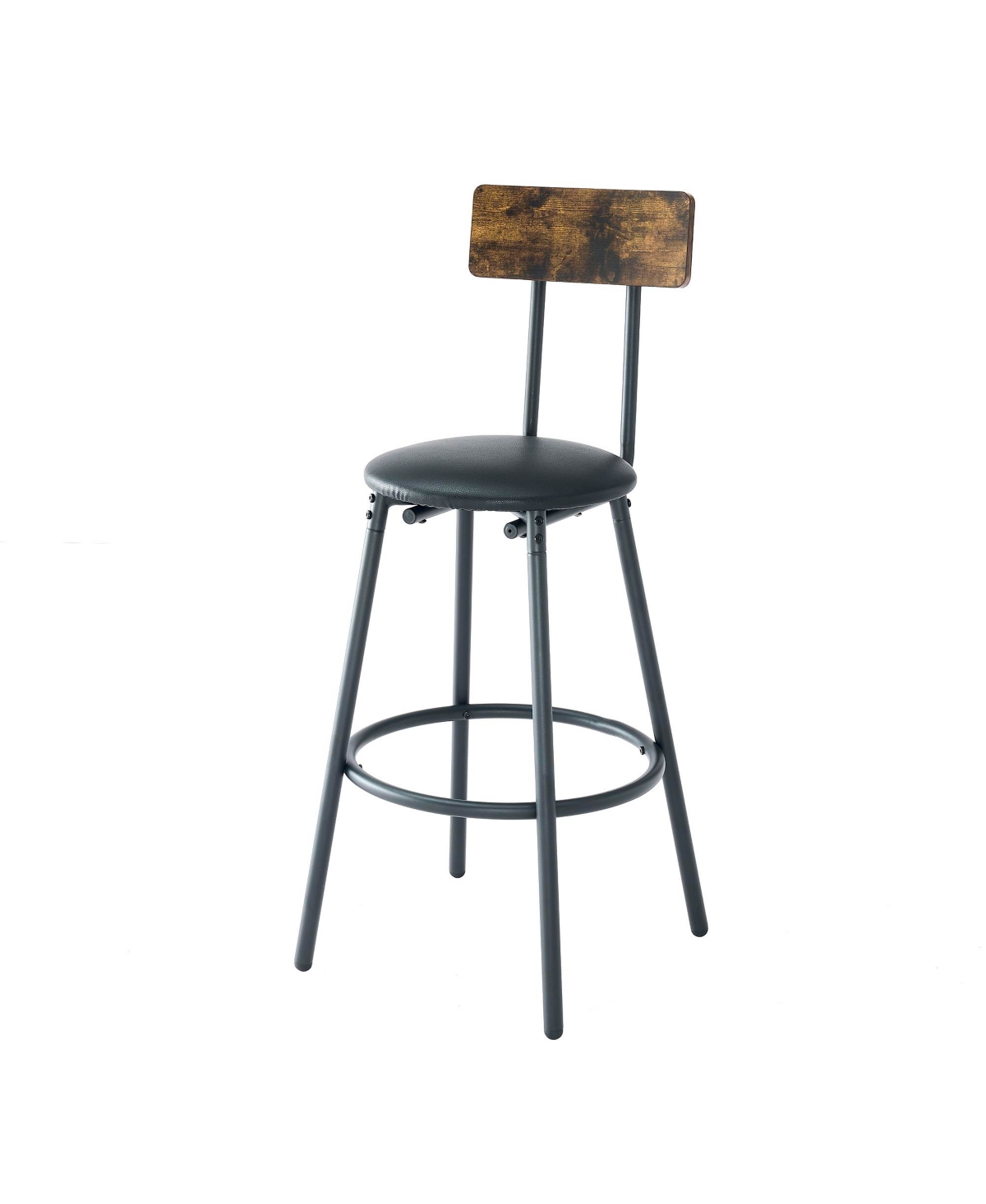 Slickblue Industrial Bar Table with Wood Top, Metal Base, Adjustable Height, and 2 Matching Chairs