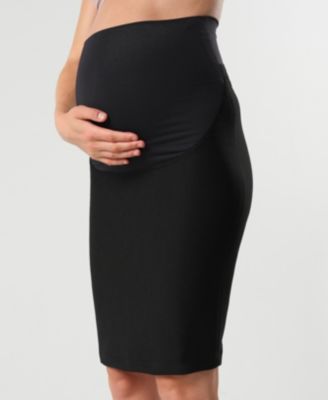 Maternity Knee Length Pencil Skirt with Stretch Bump Panel in Italian Suiting Fabric