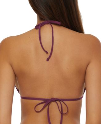 Вязаный крючком треугольный топ-бикини Becca Women's Color Play и низ с завязками по бокам