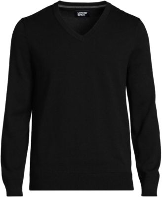 Men's Fine Gauge Cotton V Neck Sweater