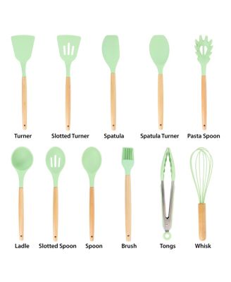 Collection Silicone and Wood Cooking Utensils, Set of 12