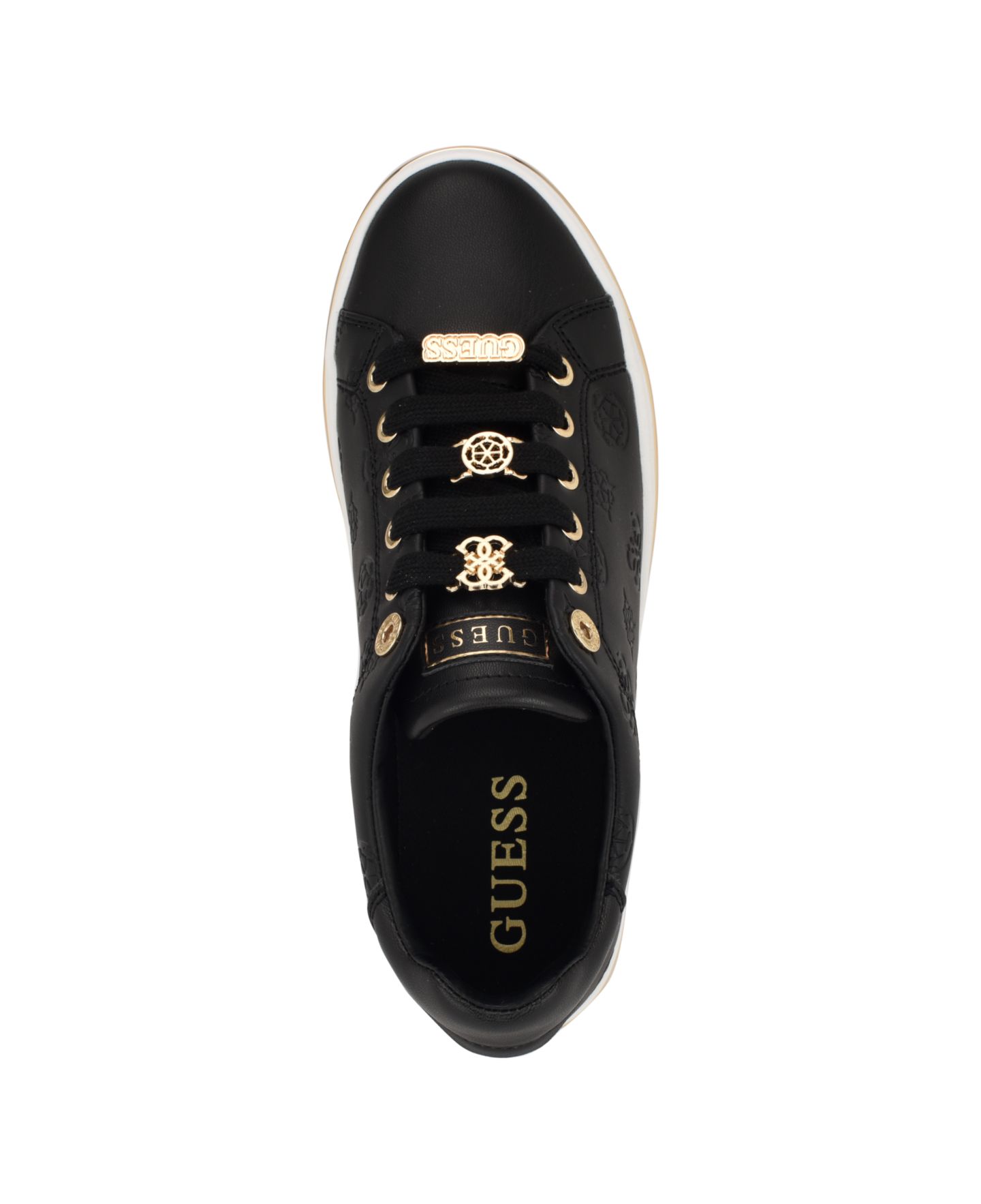 Женские кроссовки GUESS Stasey Charms Lace-Up, цвет: Чёрный — фото 4