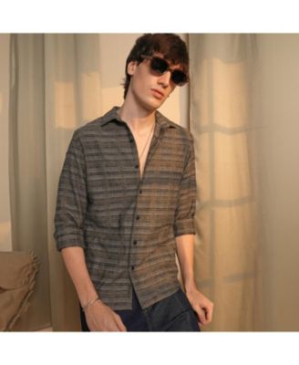 Men's Olive Brown Tartan Plaid Shirt