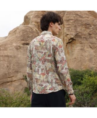 Мужская разноцветная художественная ботаническая рубашка Campus Sutra в стиле Кампус Сутра