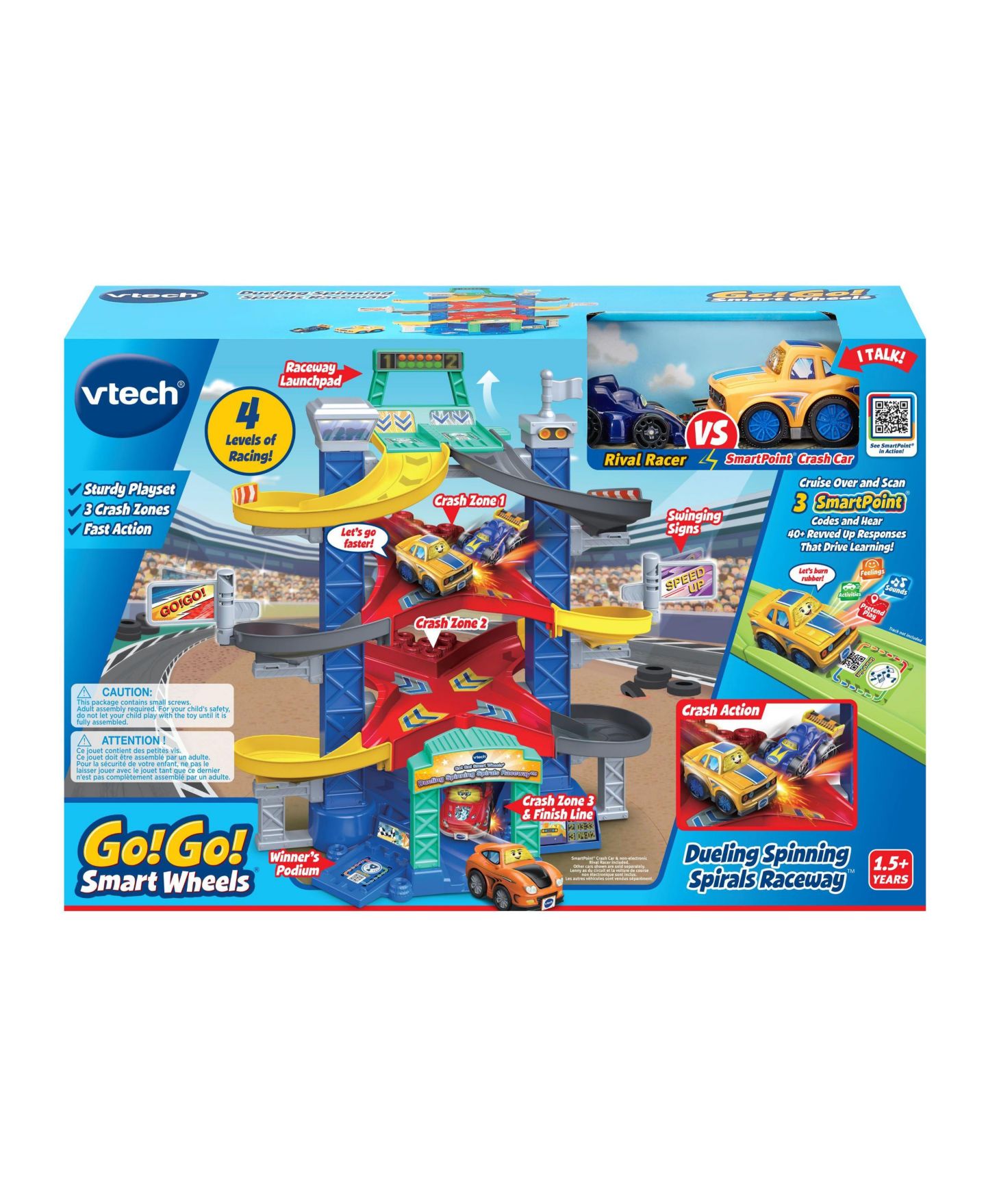 Детские игрушки VTech Dueling Spinning Spirals Battery-Operated Crash Zones Raceway and Toy Vehicles, 2-Piece Set — фото 6