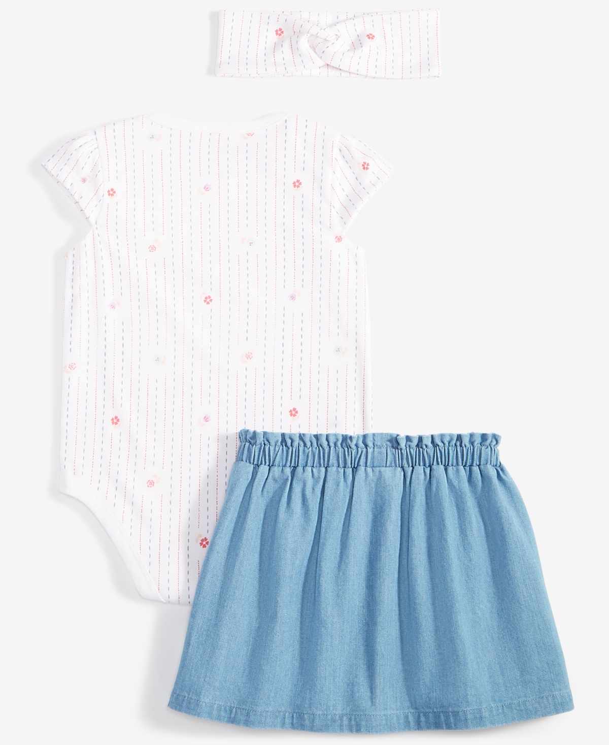 First Impressions Baby Girls Headband, Bodysuit & Chambray Skirt, 3 Piece Set, Created for Macy's