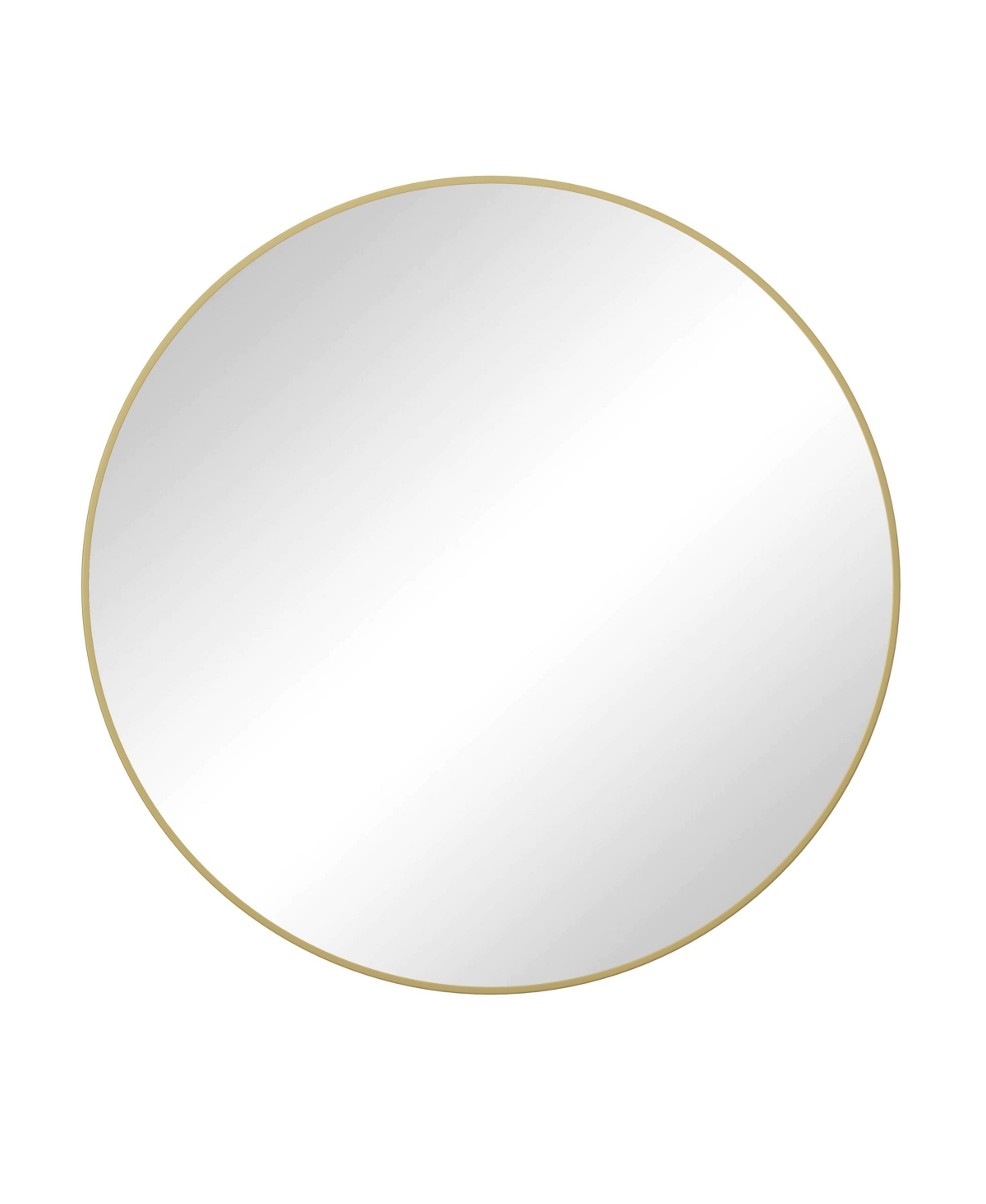 39-Inch Gold Circular Wall Mirror &#x2013; Metal Framed Round Vanity Mirror for Bathroom, Living Room, or Bedroom Decor - Gold