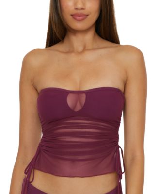 Women's Muse Mixed-Media Bandeau Tankini Top
