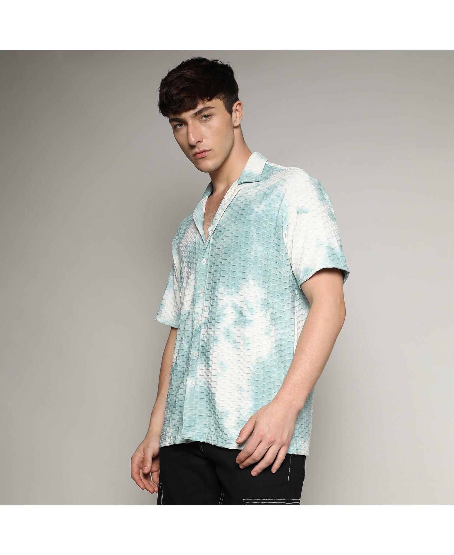 Men's Multicolour Tie-Dye Honeycomb Shirt