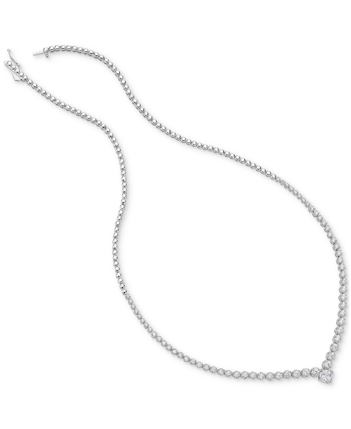 MACY'S DIAMOND PRINCESS & ROUND 18" COLLAR NECKLACE (3 1/2 CT. T.W.) IN 14K WHITE GOLD 