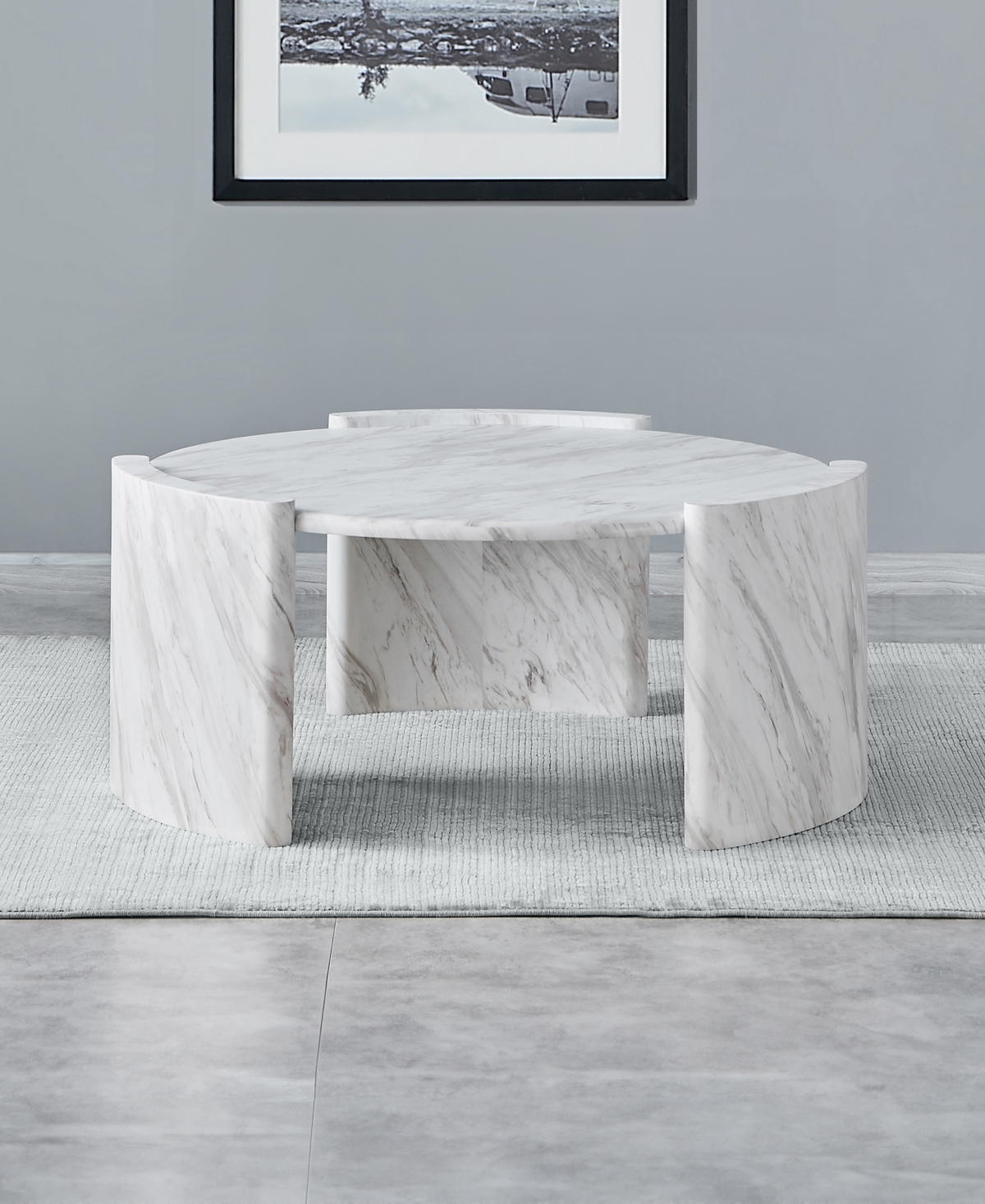Macy's Merino 42" Cocktail Table In Light Grey
