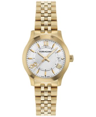 Ferragamo - Women's Swiss Duo Gold Ion Plated Stainless Steel Bracelet Watch 28mm