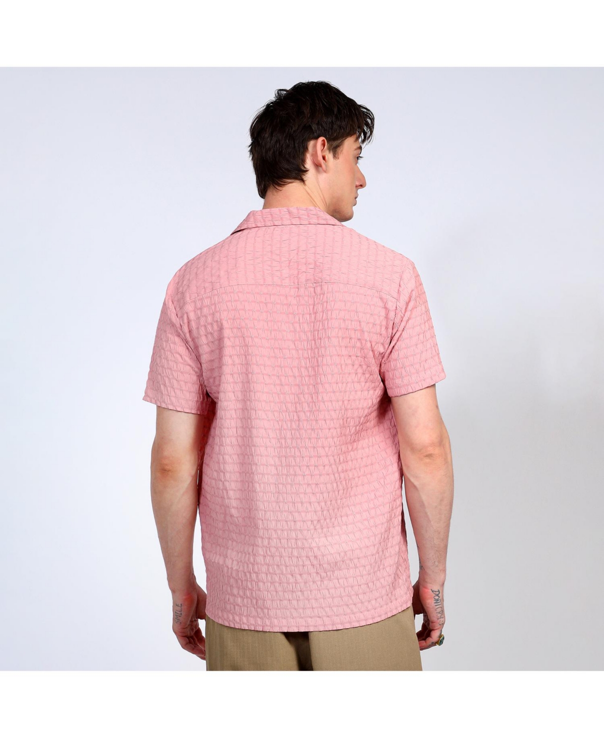 Campus Sutra Men's BlushRuched Shirt - Pink