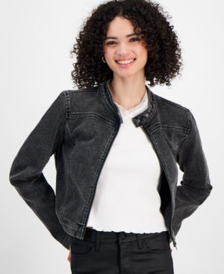 Juniors' Denim Moto Jacket 