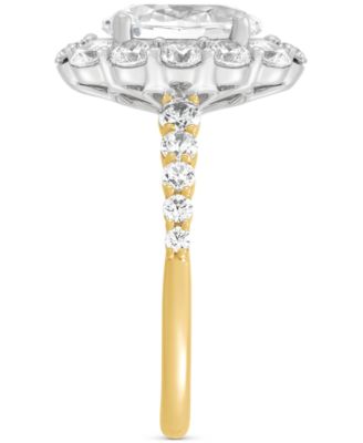 IGI Certified Lab Grown Diamond Oval Halo Engagement Ring (3-1/2 ct. t.w.) in 14k Gold