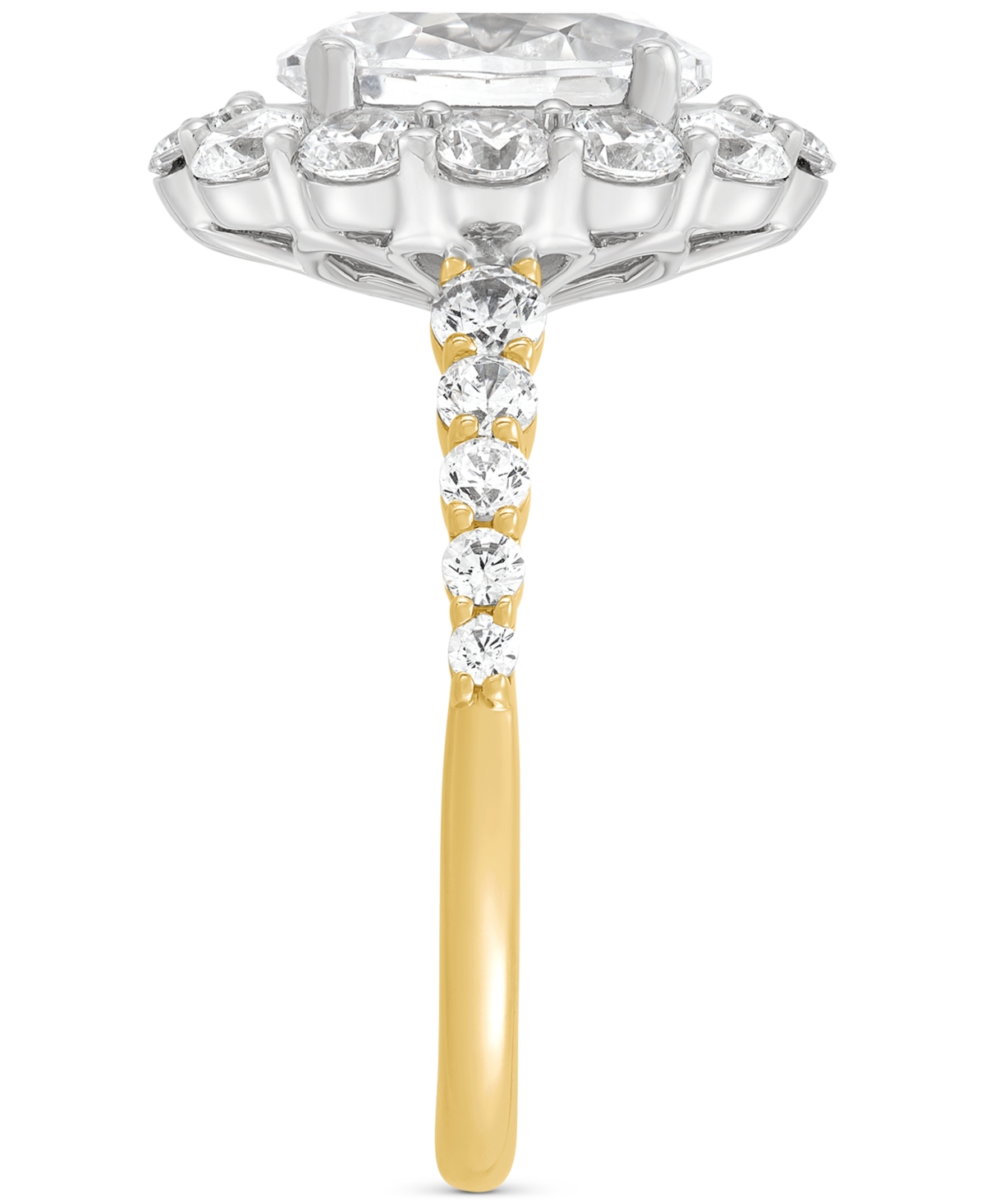 Grown With Love Igi Certified Lab Grown Diamond Oval Halo Engagement Ring (3-1/2 Ct. T.w.) In 14k Gold In Yellow Gold