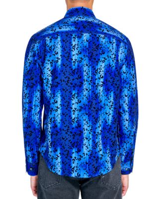 Society of Threads Мужская рубашка на пуговицах из флока с животным принтом Society of Threads обычного покроя 15890₽