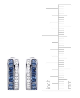 Ruby (1-5/8 ct. t.w.) & Diamond (1/4 ct. t.w.) Small Hoop Earrings in 14k Gold, 0.5 (Also available in Emerald & Sapphire)