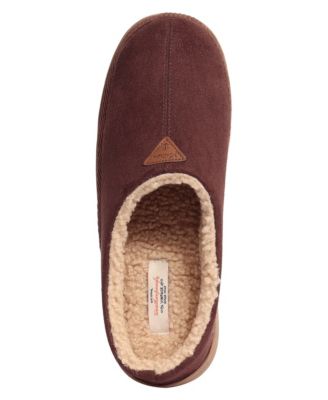 Vintage Men's Microsuede Corduroy Clog with Faux Shearling Lining and Indoor-Outdoor Sole Shoe