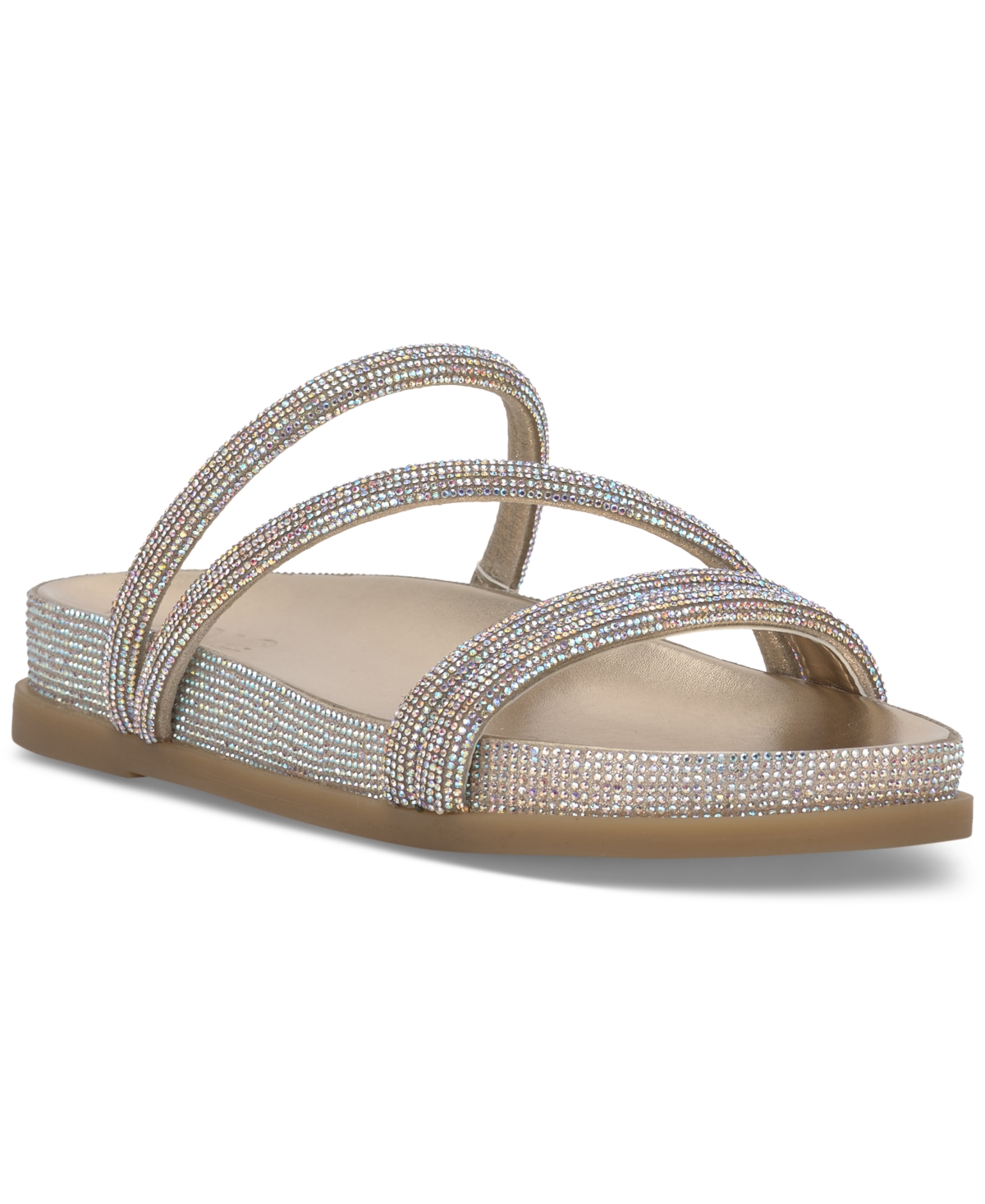 Inc International Concepts Women's Narah Pool Slides, Created For Macy's In Champagne Bling