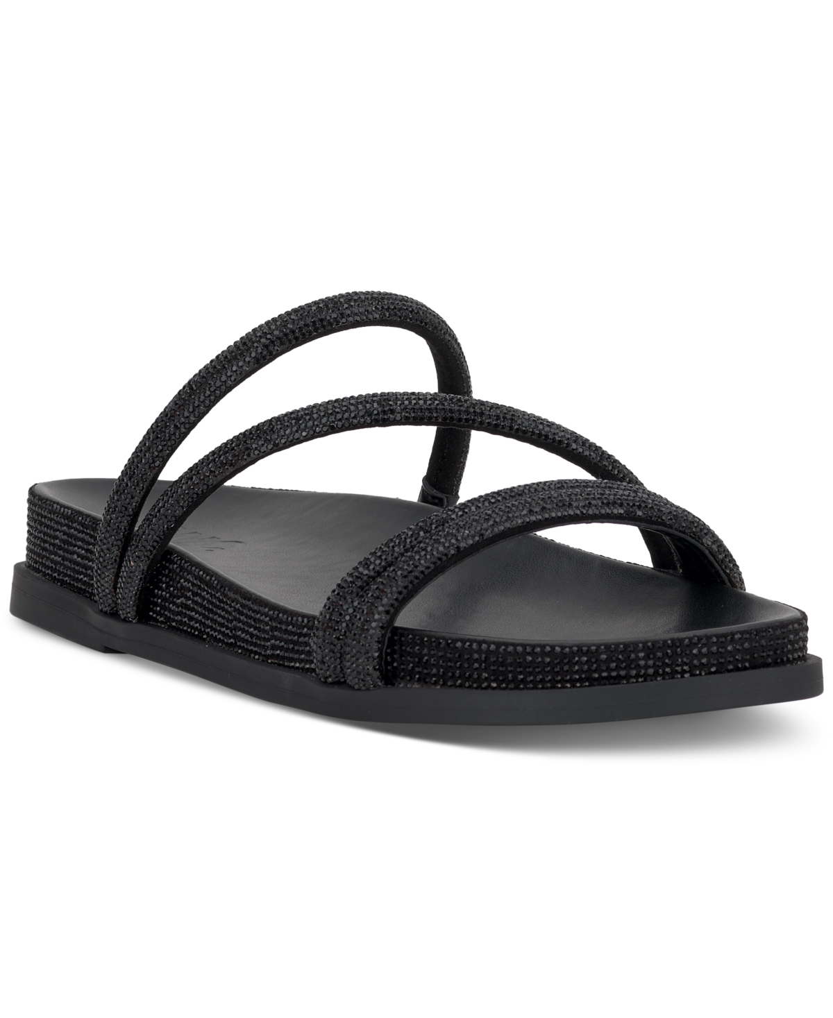 Inc International Concepts Women's Narah Pool Slides, Created For Macy's In Black Bling
