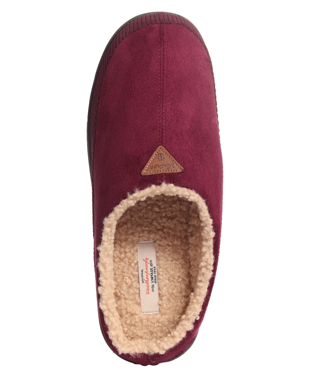 Weatherproof Vintage Men's Microsuede Corduroy Clog With Faux Shearling Lining And Indoor-outdoor Sole Shoe In Truffle