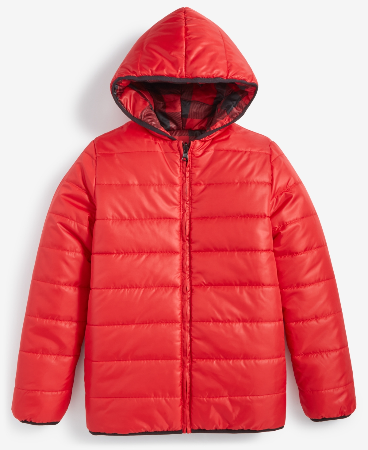 Epic Threads Little & Big Boys Buffalo Plaid Reversible Hooded Puffer Jacket, Created for Macy's