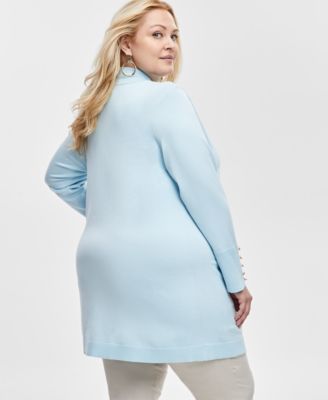 Кардиган с открытой передней частью и длинными рукавами большого размера из коллекции JM, эксклюзивно представленный в Macy's