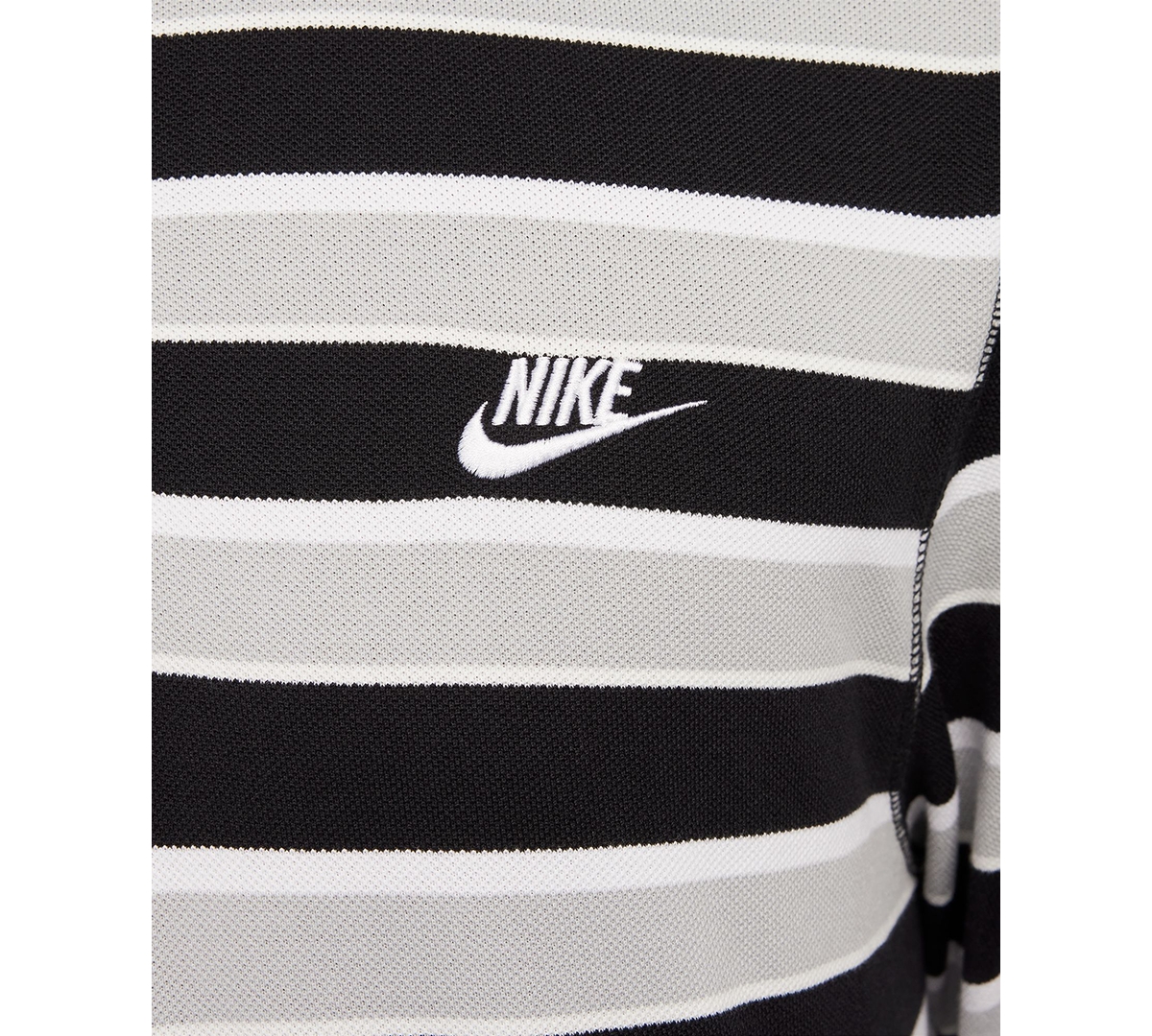 Nike Men's Long-Sleeve Striped Polo Shirt -whit