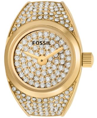 Women's Watch Ring Three-Hand Gold-Tone Stainless Steel Watch, 15mm