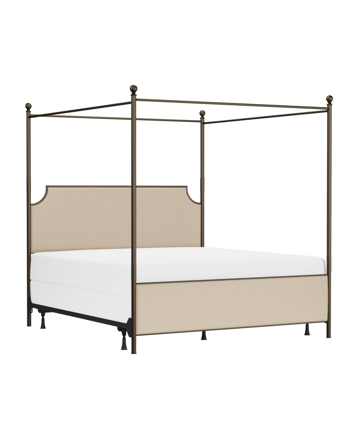 Hillsdale 52" Metal Mcarthur King Canopy Bed In Bronze,stone