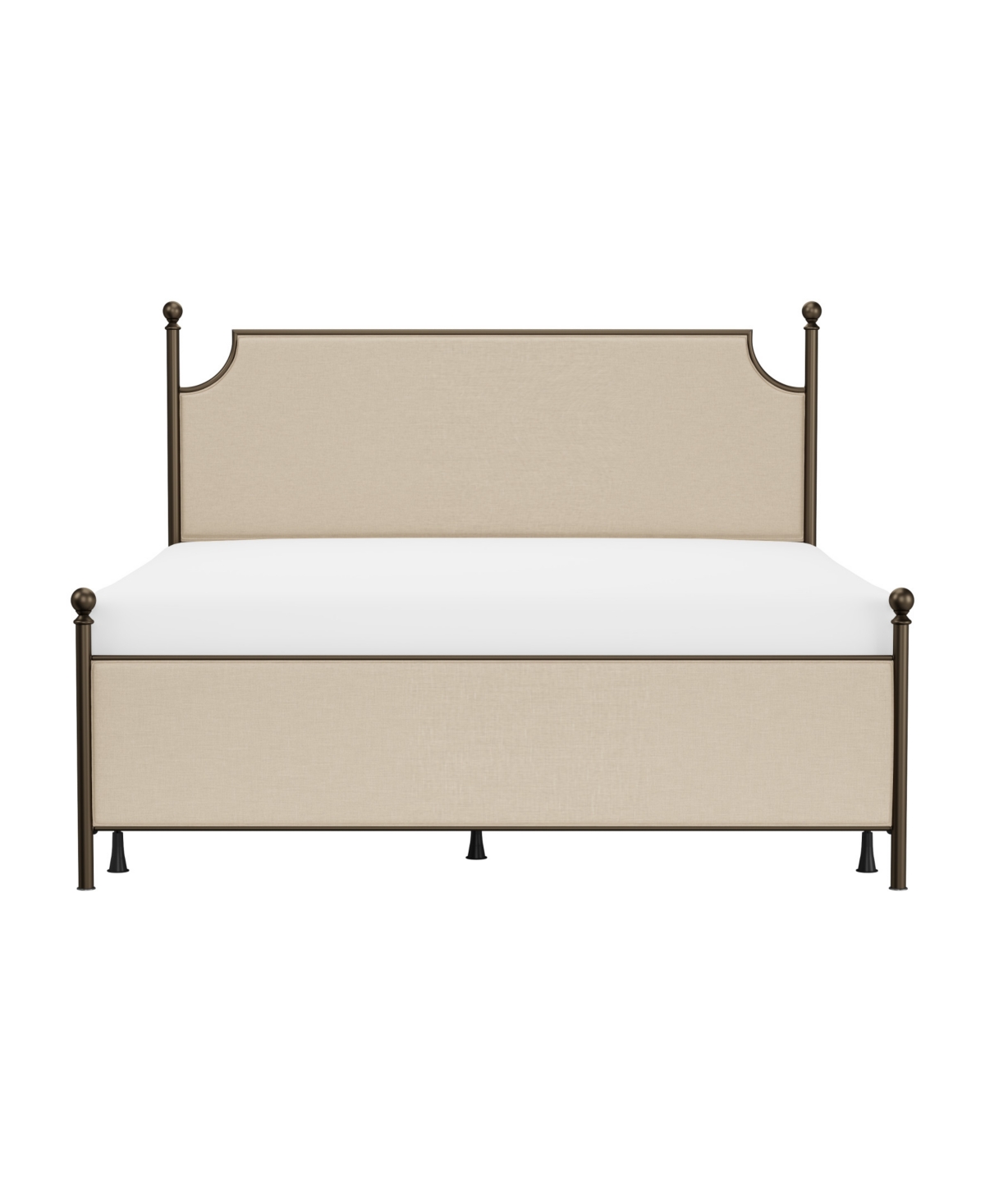 Hillsdale 52" Metal Mcarthur Queen Upholstered Headboard And Footboard In Bronze,stone