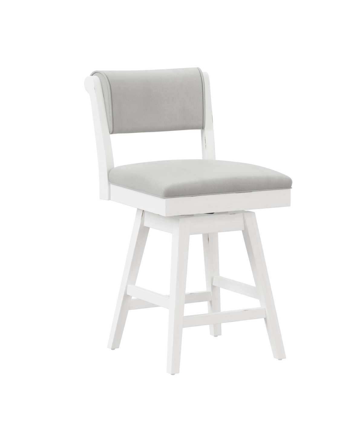 Hillsdale 37.75" Wood And Upholstered Clarion Counter Height Swivel Stool In Sea White
