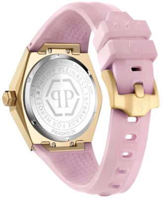 Women's Skull Spikes Pink Silicone Strap Watch 40mm