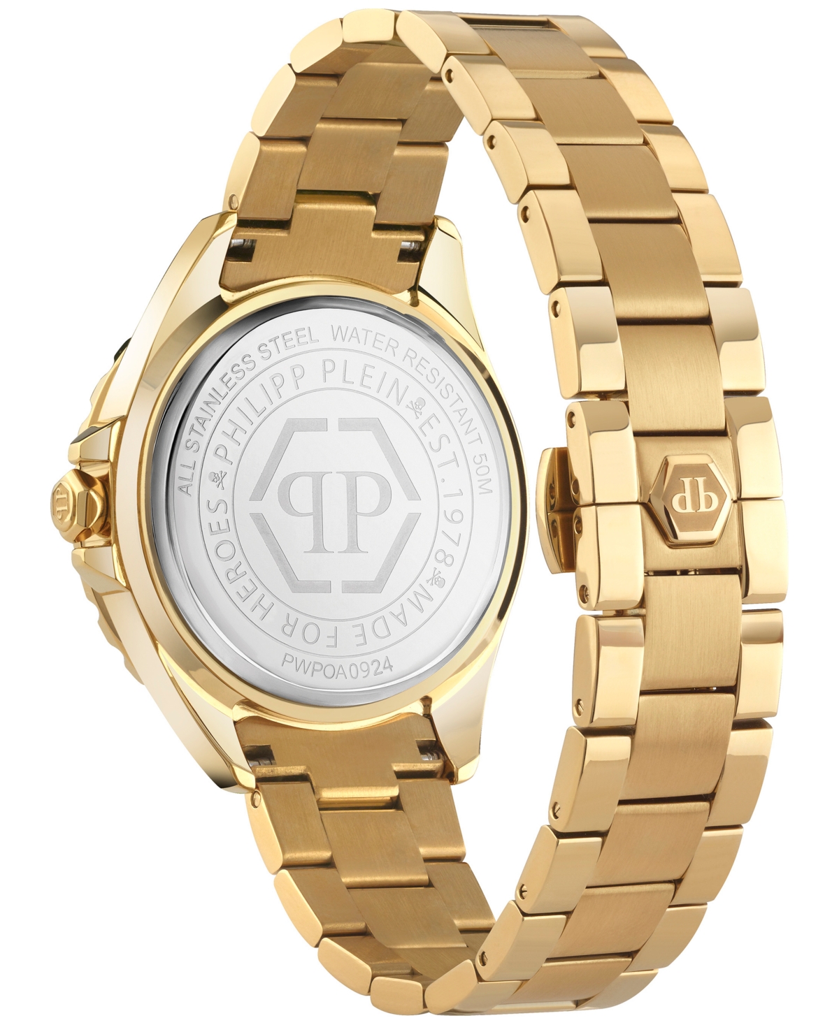 Philipp Plein Women's Plein Heaven Crystal Gold Ion Plated Stainless Steel Bracelet Watch 38mm