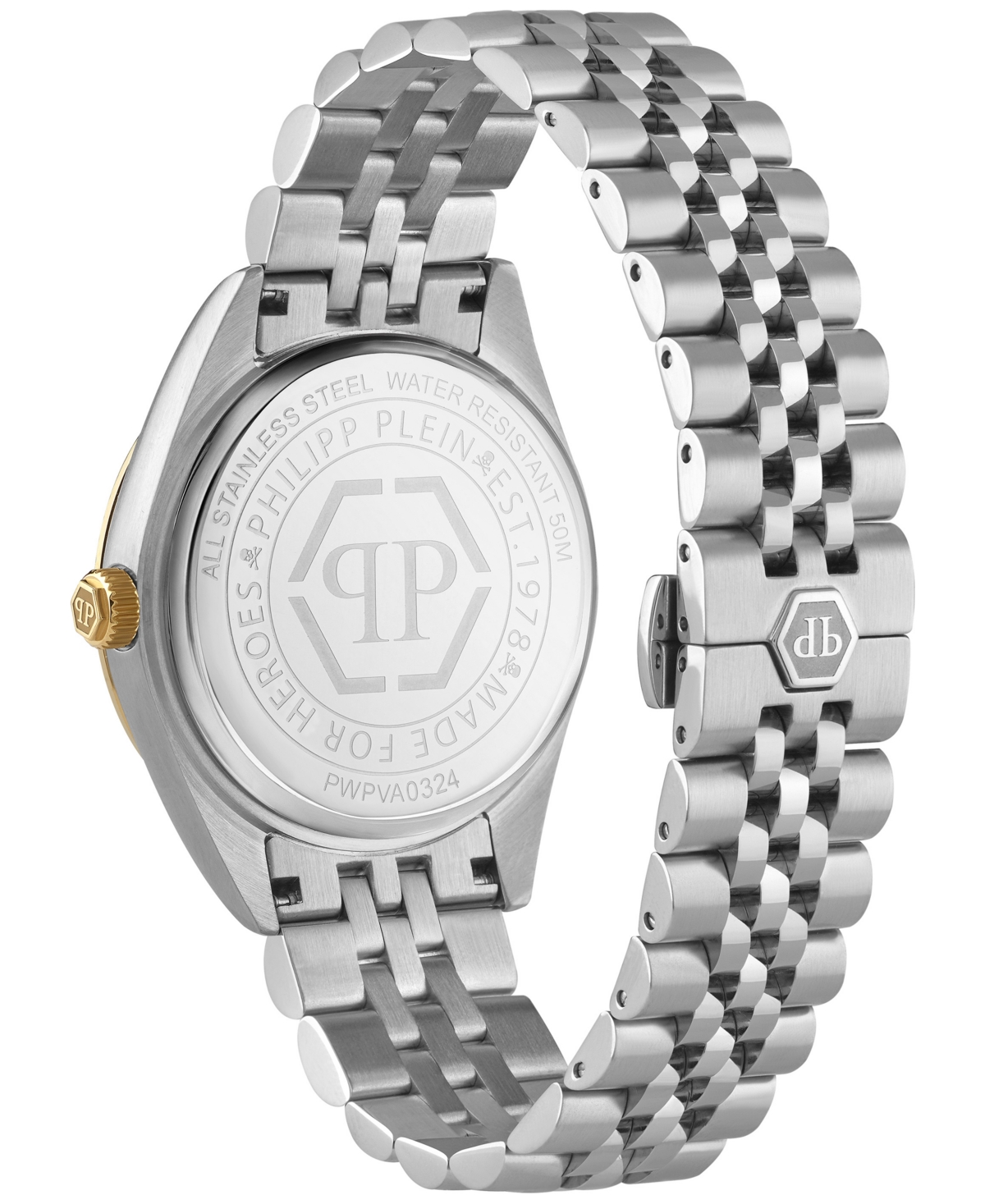 Philipp Plein Date Superlative Crystal Watch In Two Tone
