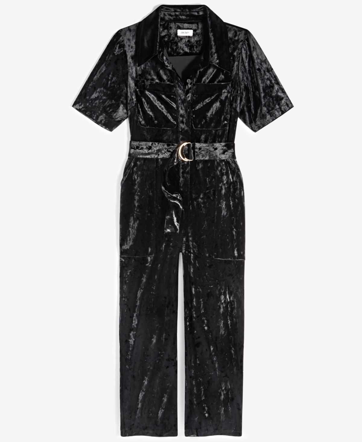 ON 34TH WOMEN'S VELVET SHORT-SLEEVE JUMPSUIT, CREATED FOR MACY'S 