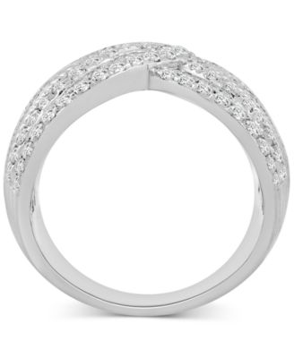 Diamond Round & Baguette Statement Ring (2 ct. t.w.) in 14k White gold