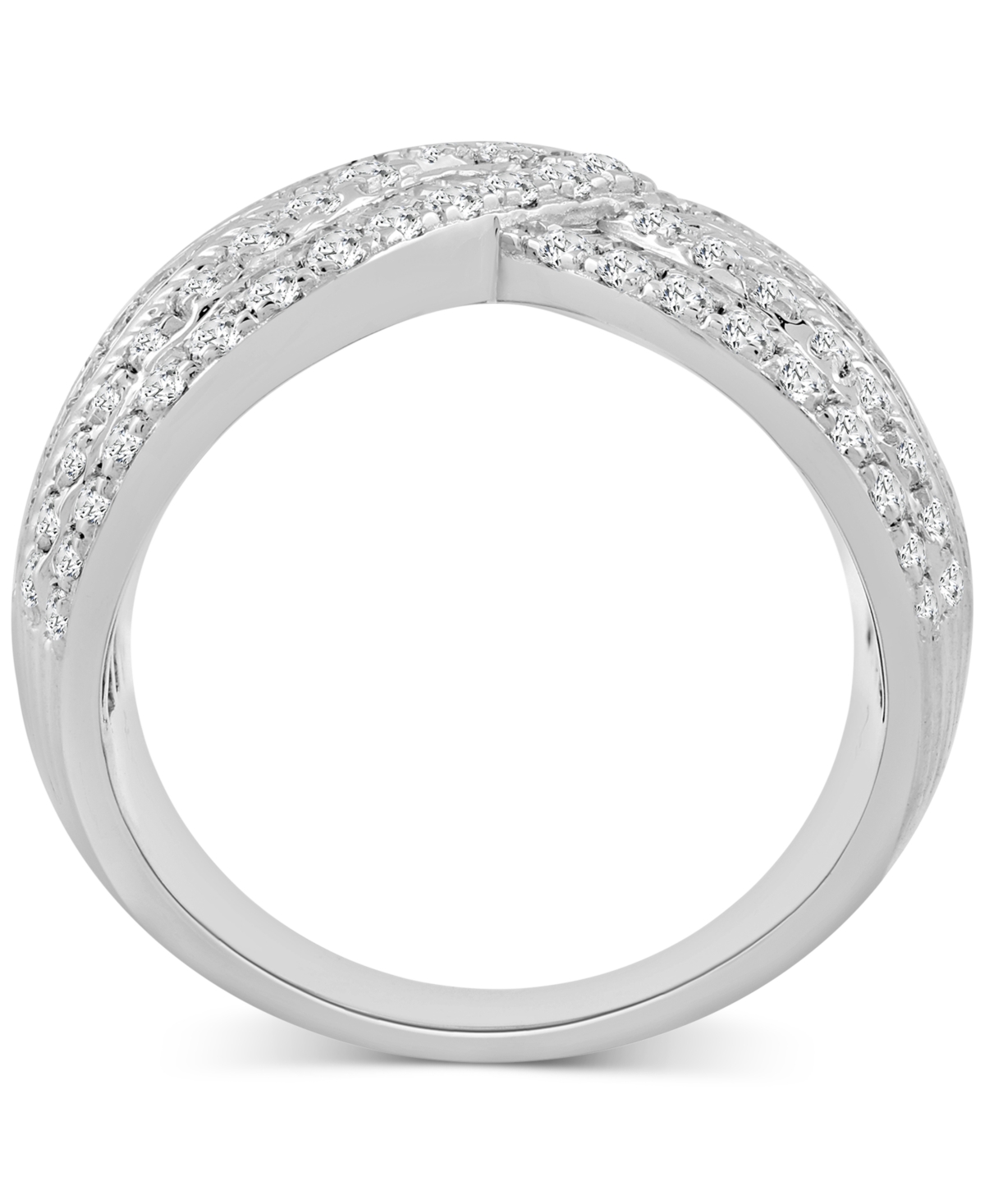 Macy's Diamond Round & Baguette Statement Ring (2 Ct. T.w.) In 14k White Gold In White Gold