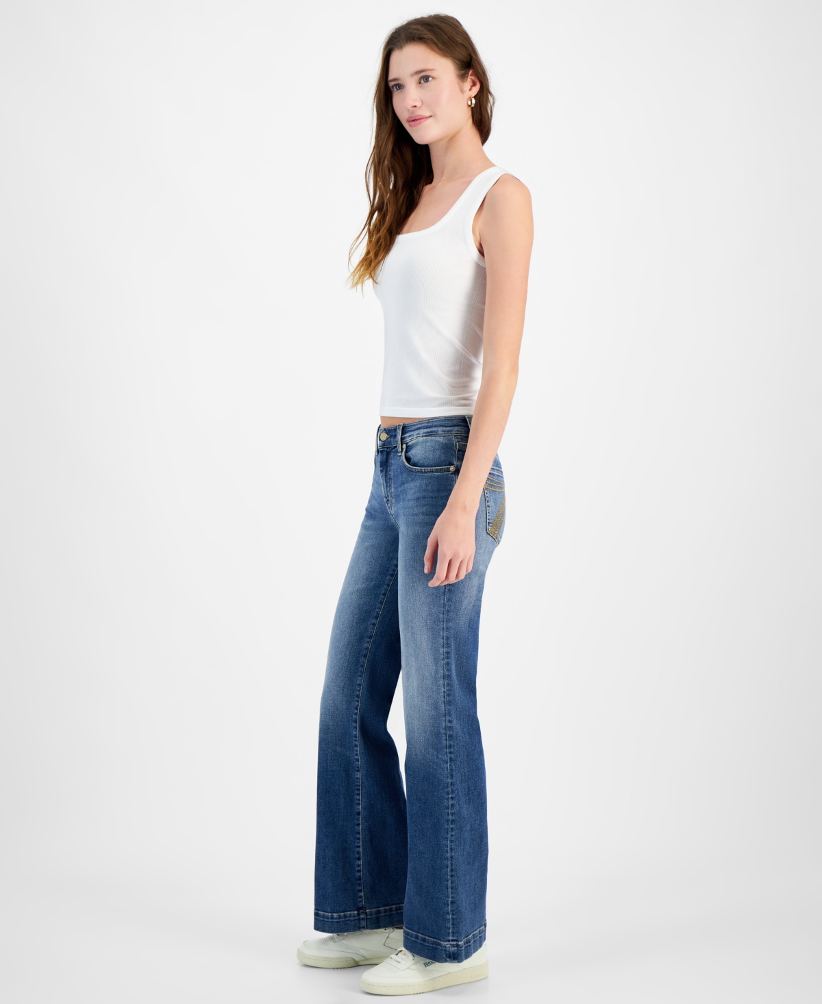 7 For All Mankind Women's Dojo Embellished-Back-Pocket Jeans