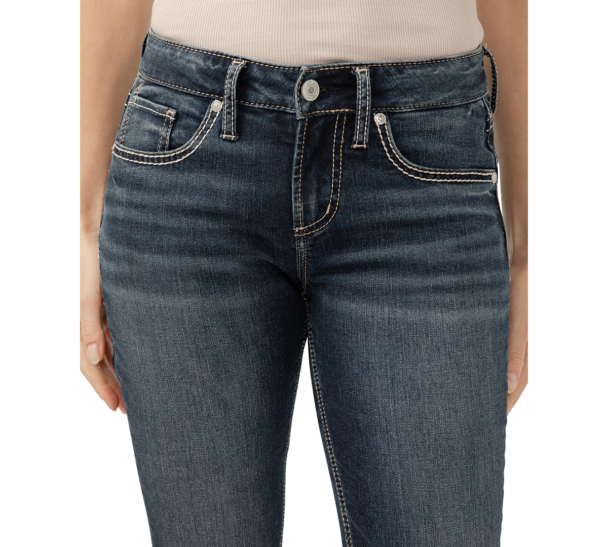 Silver Jeans Co. Women's Girlfriend Mid Rise Skinny-Leg Jeans