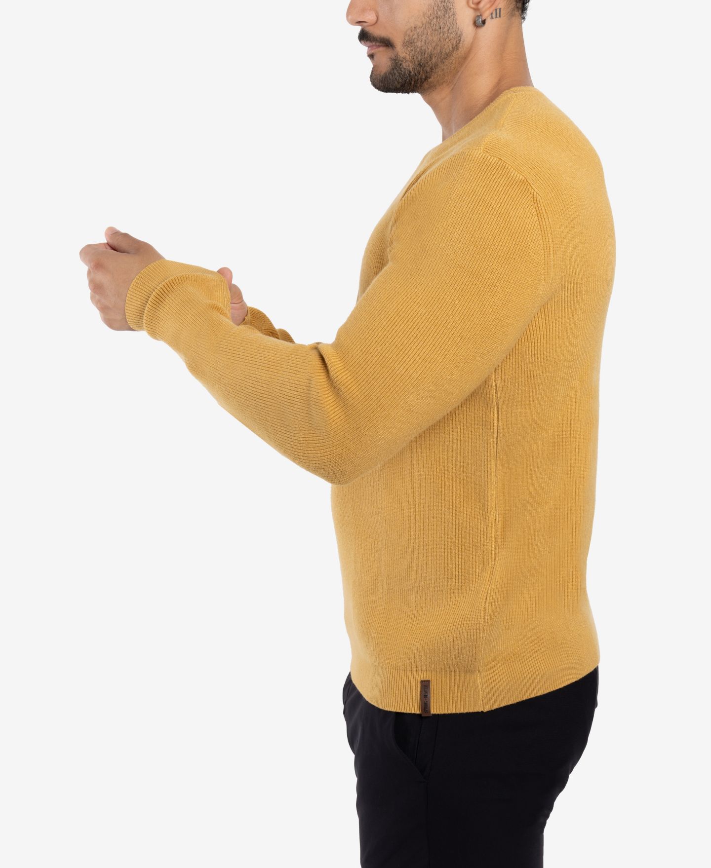 Мужской свитер SPRING + MERCER Ribbed Crew Neck, цвет: Медный — фото 5