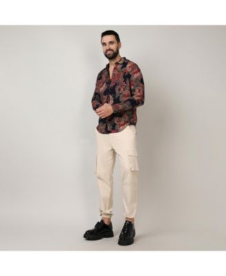 Men's Crimson Red & Midnight Black Paisley Flora Shirt