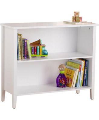 - 2-Shelf Wooden Bookcase Bookshelf Display Storage and Organizer, White