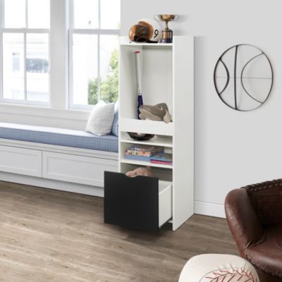 Anne 2-Shelf Kids Bookshelf Bookcase with Drawer, Toy Storage Playroom Organizer, White